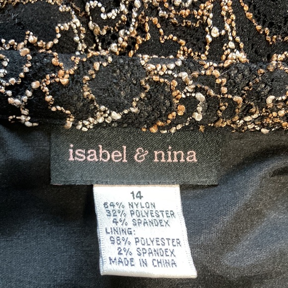ISABEL + NINA Gold Silver Thread Embroidered Iridescent Skirt Womens 14 - Picture 6 of 10